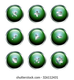 Set of media buttons for design . Vector icons .