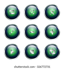 Set of media buttons for design . Vector icons .