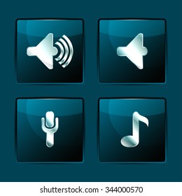 Set of media buttons for design . Vector icons .