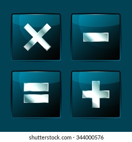 Set of media buttons for design . Vector icons .