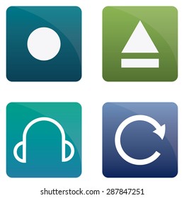 Set of media buttons on a white background. Vector illustration