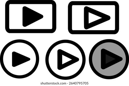 Set of media control icons – play, pause, stop, rewind, forward, repeat.
