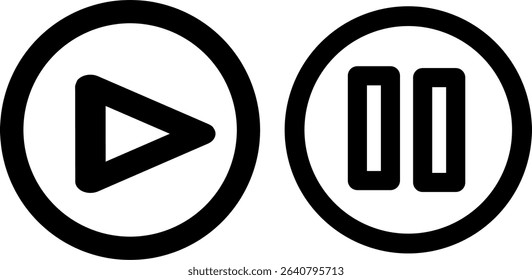Set of media control icons – play, pause, stop, rewind, forward, repeat.