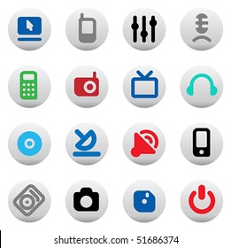 Set of media devices' icons. Vector illustration.