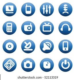 Set of media devices' icons. Vector illustration.