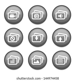 set of media icon, vector