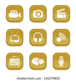 set of media icon, vector