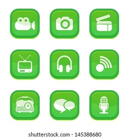 set of media icon, vector