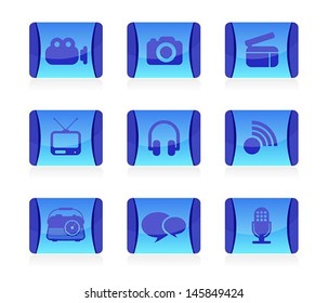 set of media icon, vector