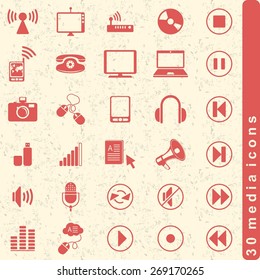 set of media icons 