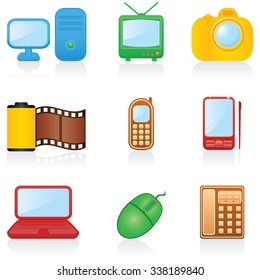 Set with media icons