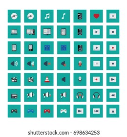 Set of media icons