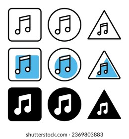 set of media icons with three design styles