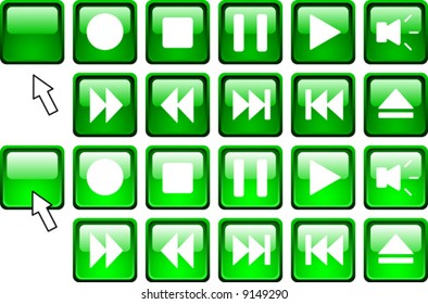 Set of media icons.  Vector illustration.