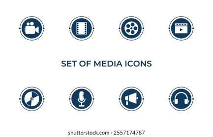 Set of Media Icons Vector, Multimedia Icon Set.