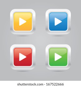 Set of Media Play Buttons