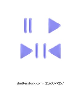 Juego de iconos de botones del reproductor de medios. Botones de reproducción y pausa, reproductor de audio de vídeo, símbolo de icono del conjunto de botones del reproductor, botón de reproducción y pausa del vector.