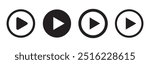 Set of media player button icons.Play and pause buttons,Arrows,video audio player,player button set icon symbol.Vector Illustration 