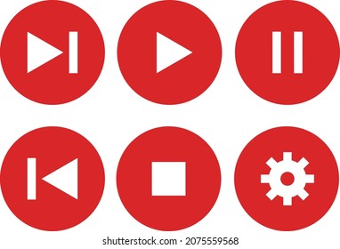 Un conjunto de iconos del reproductor de medios.