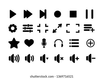 Set Media Player icons. Vector Illustration