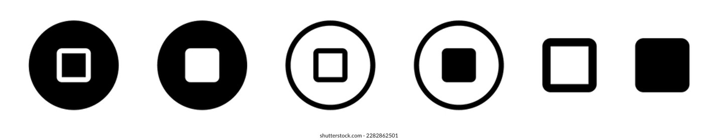 Set of media player isolated element. Vector icons. Design media player symbol.