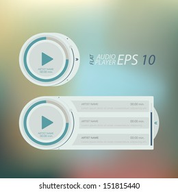 Set of media players for website or application. Creative Flat design .