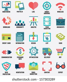 Set of media service flat icons - part 1 - vector icons