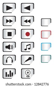 set of media sticky icons, vector ( for more icons, please check my portfolio)