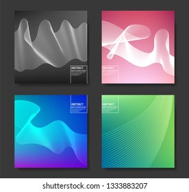 Set of Medical Abstract Backgrounds, with Floating Lines.