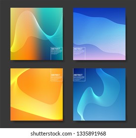 Set of Medical Abstract Backgrounds, with Floating Lines.