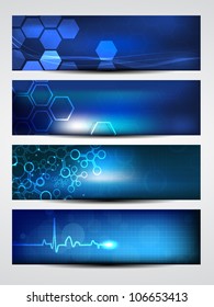 Set of medical banners or website headers. EPS 10.