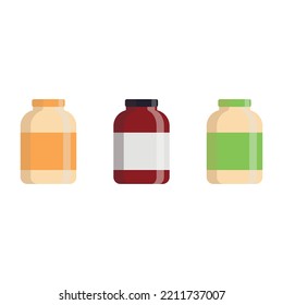 A set of medical bottles with a label. Vector design for medicine and pharmacy