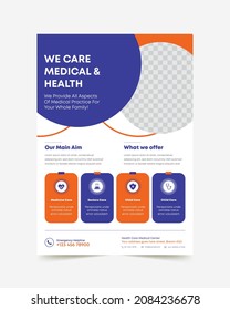 Set of medical brochure, annual report, flyer design templates in A4 size. Vector illustrations for medical, healthcare, pharmacy presentation, document cover and layout template designs.