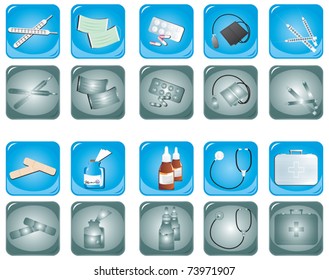 Set of medical Buttons