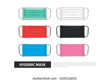 Set medical cartoon Hygienic Mask
