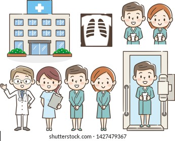 Set of medical checkup illustrations