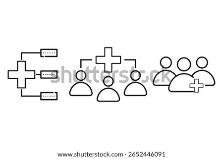  set of Medical Cross Icon, health icons vector illustration symbol.