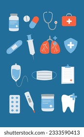 Set of medical element flat design illustration