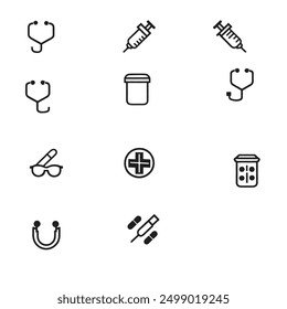 Set of medical Flat Icon. Medical flat icon set