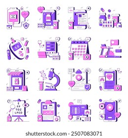 Set of Medical Flat Illustrations 

