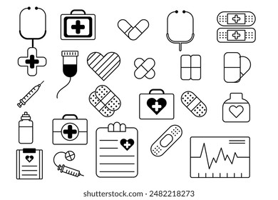 set of Medical healtcare icon collection pack