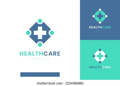 Set of medical healthcare logo vector design templates with different color styles
