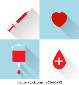 Set of medical icons flat. Vector.