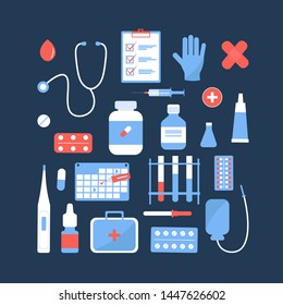 Set Isolated Medicines Flat Vector Illustration Stock Vector (Royalty ...