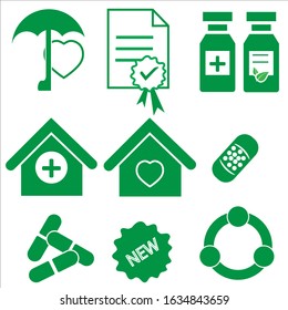 set of medical icons on a white background