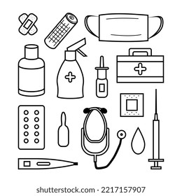 Set of medical icons, stickers