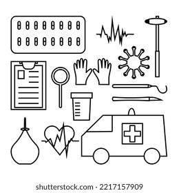 Set of medical icons, stickers