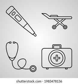 Set of Medical Icons Vector Illustration Isolated on White Background
