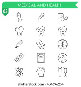 Set of medical icons in white background. Vector illustration.