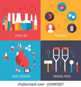 set of medical illustrations concepts background. Vector design ideas